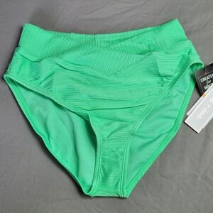 Salt Cove Swimsuit Bottom High Waist Ribbed Mint Green Bikini Bottoms Size S NWT